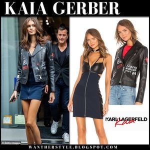 NWT Karl Lagerfeld x Kaia Gerber Leather Mix Dress